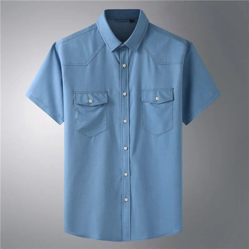 10XL 8XL 6XL Men's Summer Fashion Pure Color Breathable Comfortable