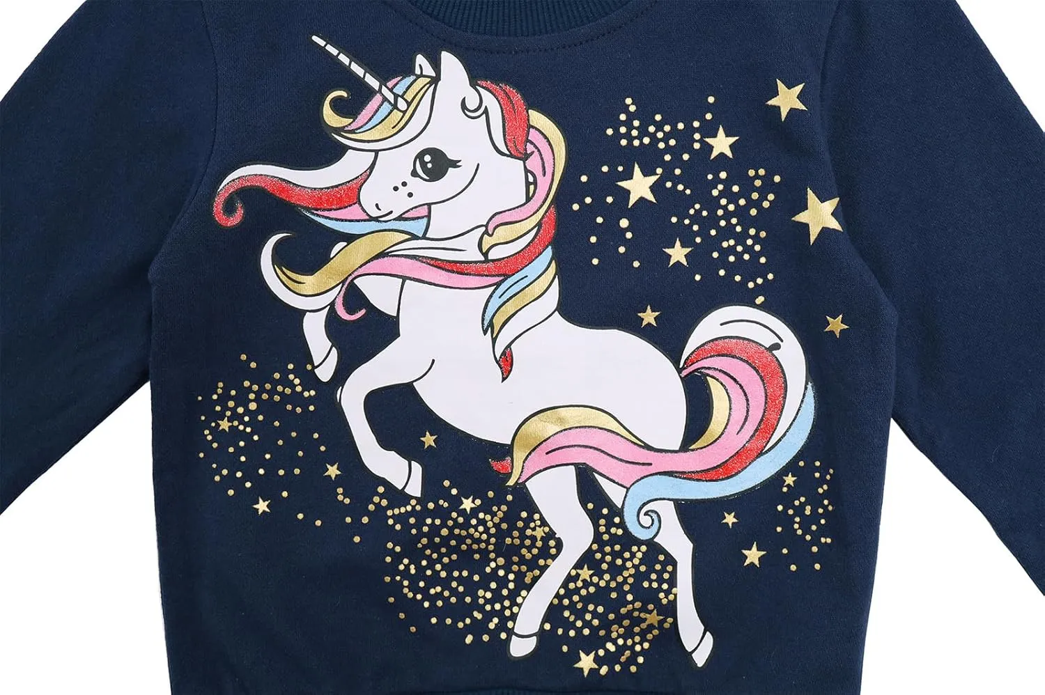 2-Pack Toddler Sweatshirts Kid Girl's Cartoon Cotton Long-sleeved Tops Crewneck Pullover Shirts For Kids 3-7 Years