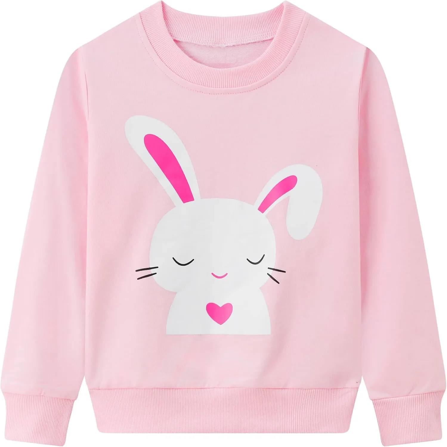 2-Pack Toddler Sweatshirts Kid Girl's Cartoon Cotton Long-sleeved Tops Crewneck Pullover Shirts For Kids 3-7 Years