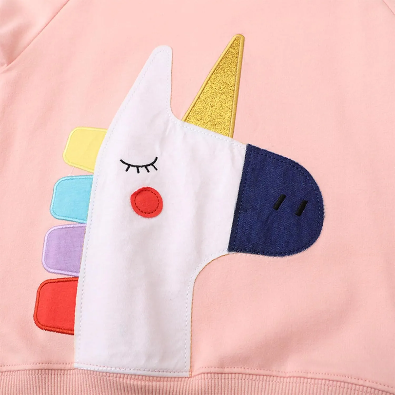 2-Pack Toddler Sweatshirts Kid Girl's Cartoon Cotton Long-sleeved Tops Crewneck Pullover Shirts For Kids 3-7 Years
