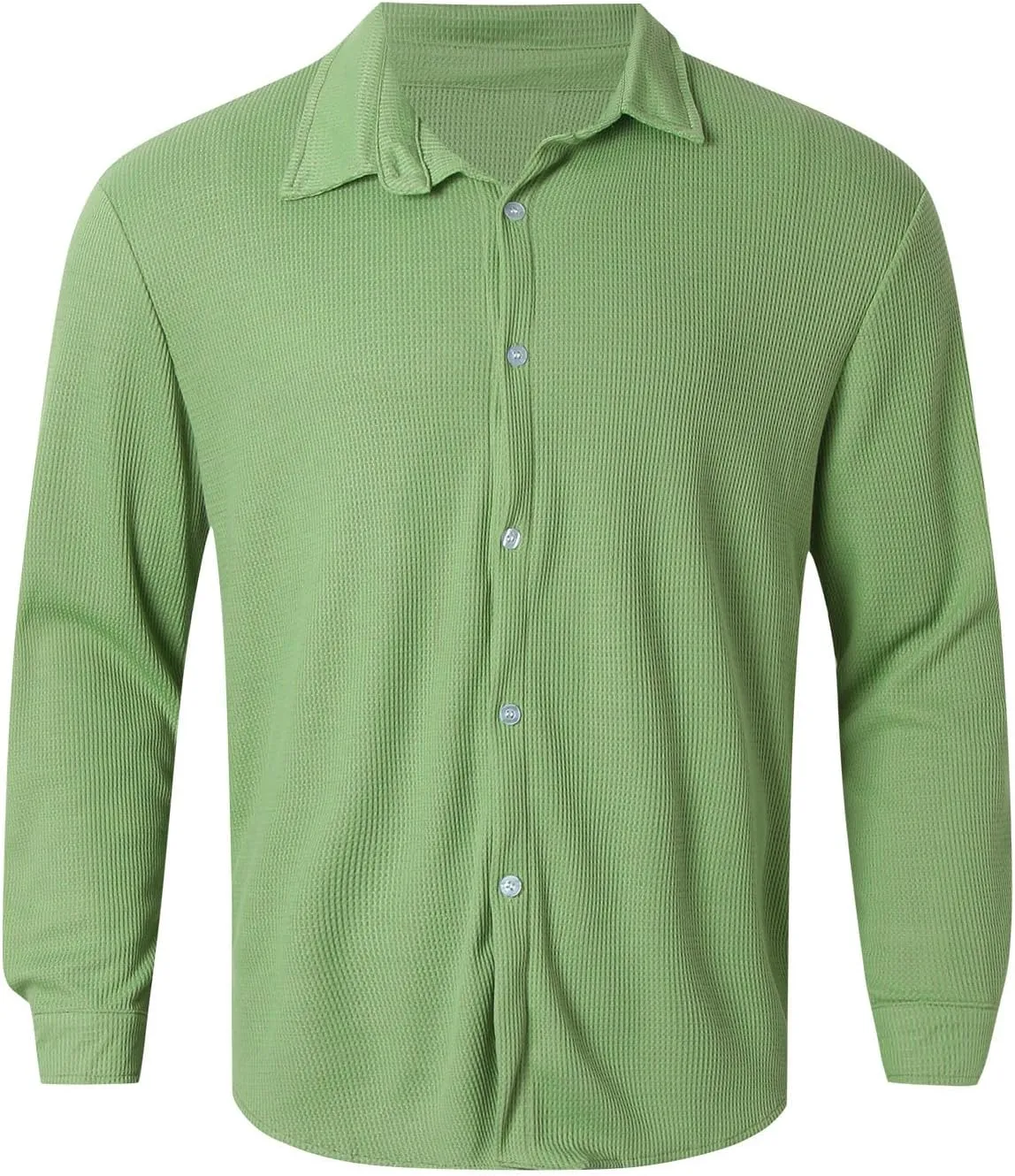2024 Men's Casual Shirt Street Cardigan Solid Color Long Sleeved Autumn Winter Fashion Men Regular Fit Dress Shirt
