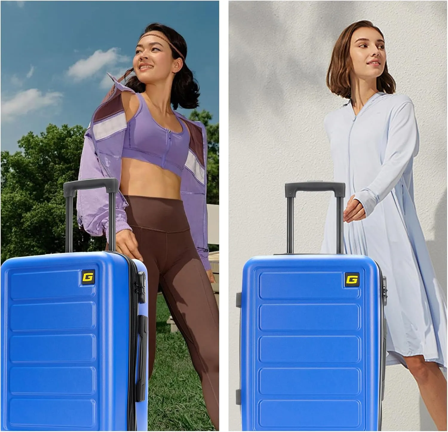 28 Inch Large Luggage Suitcase with Spinner Wheels Hardside Lightweight Rolling Travel Luggage for Women Men,Klein Blue