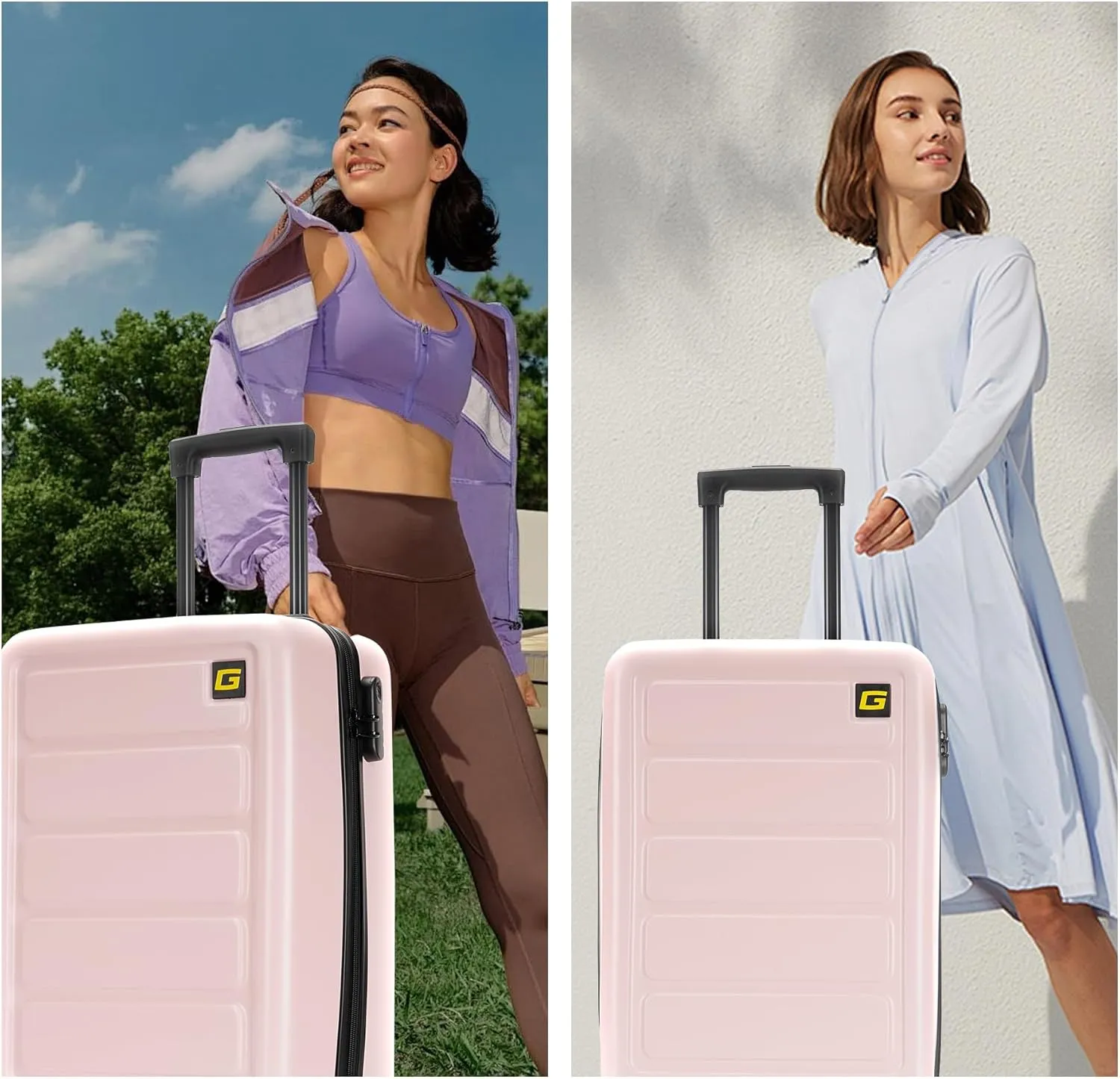 28 Inch Large Luggage Suitcase with Spinner Wheels Hardside Lightweight Rolling Travel Luggage for Women Men,Pink