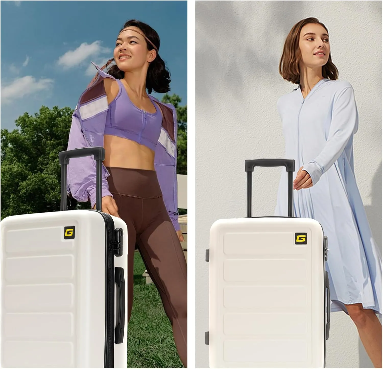 28 Inch Large Luggage Suitcase with Spinner Wheels Hardside Lightweight Rolling Travel Luggage for Women Men,White