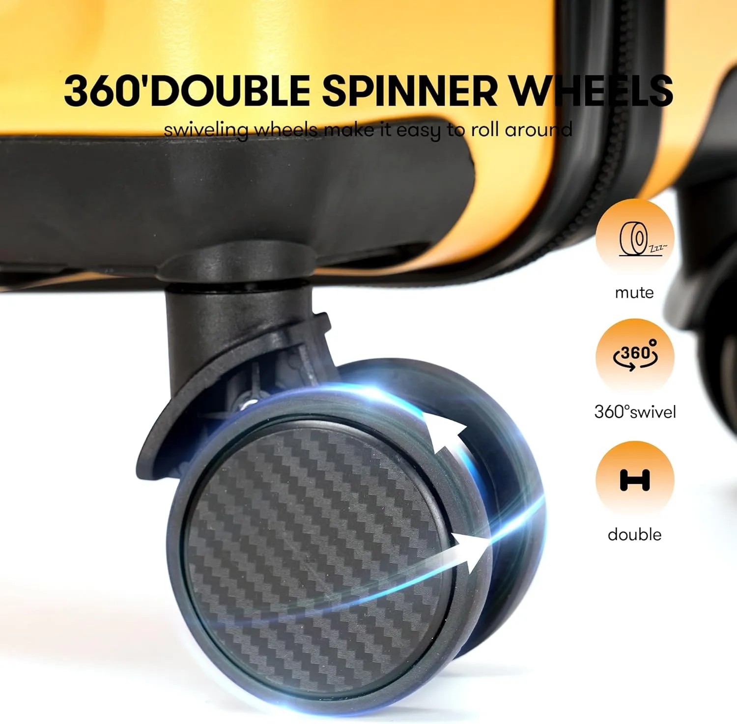 28 Inch Large Luggage Suitcase with Spinner Wheels Hardside Lightweight Rolling Travel Luggage for Women Men,Yellow