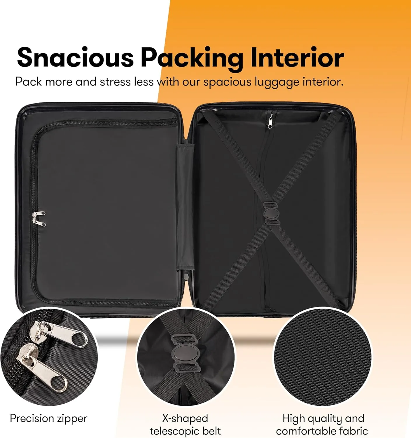 28 Inch Large Luggage Suitcase with Spinner Wheels Hardside Lightweight Rolling Travel Luggage for Women Men,Yellow
