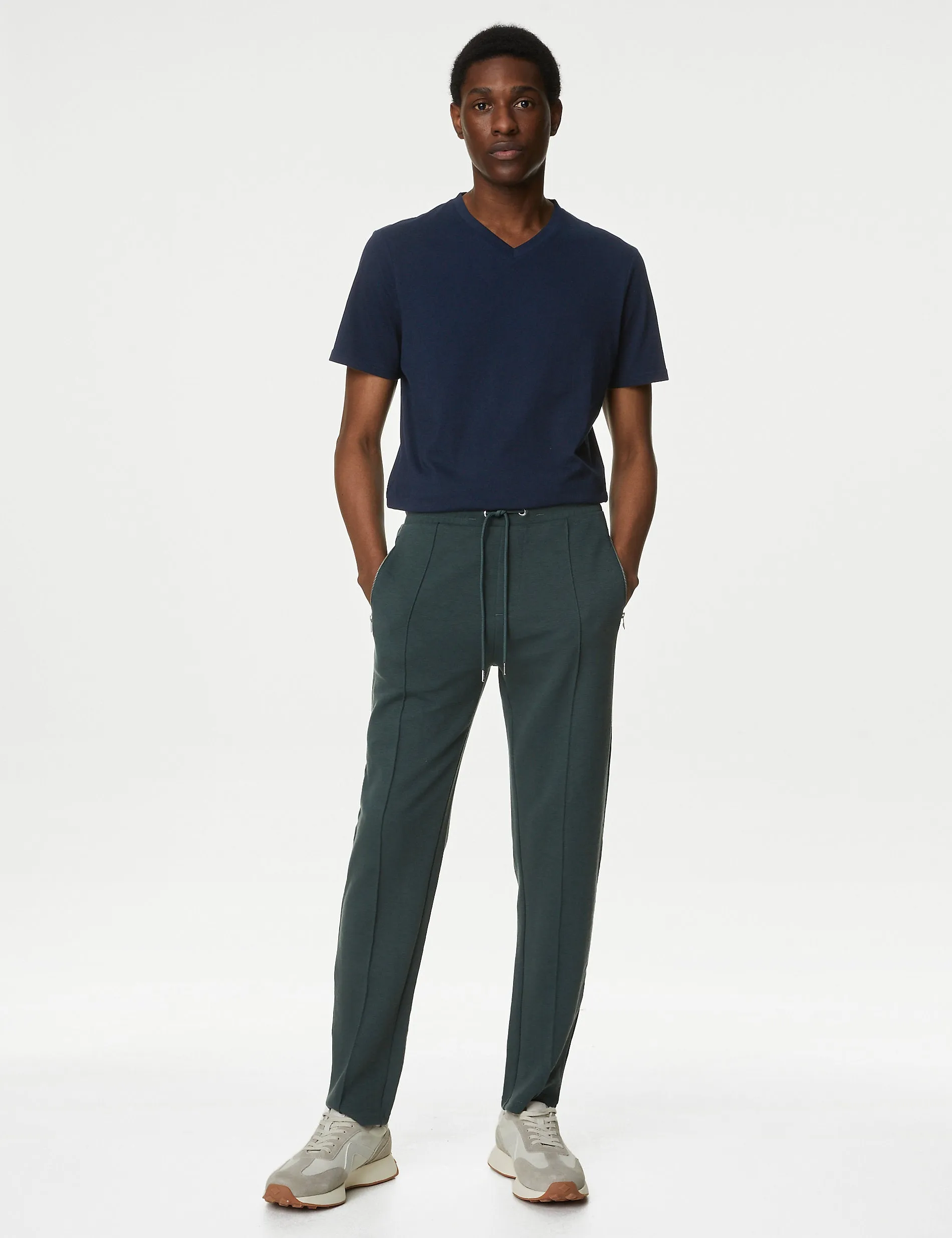 3 Pairs of Marks & Spencer Pure Cotton V-Neck T-Shirts