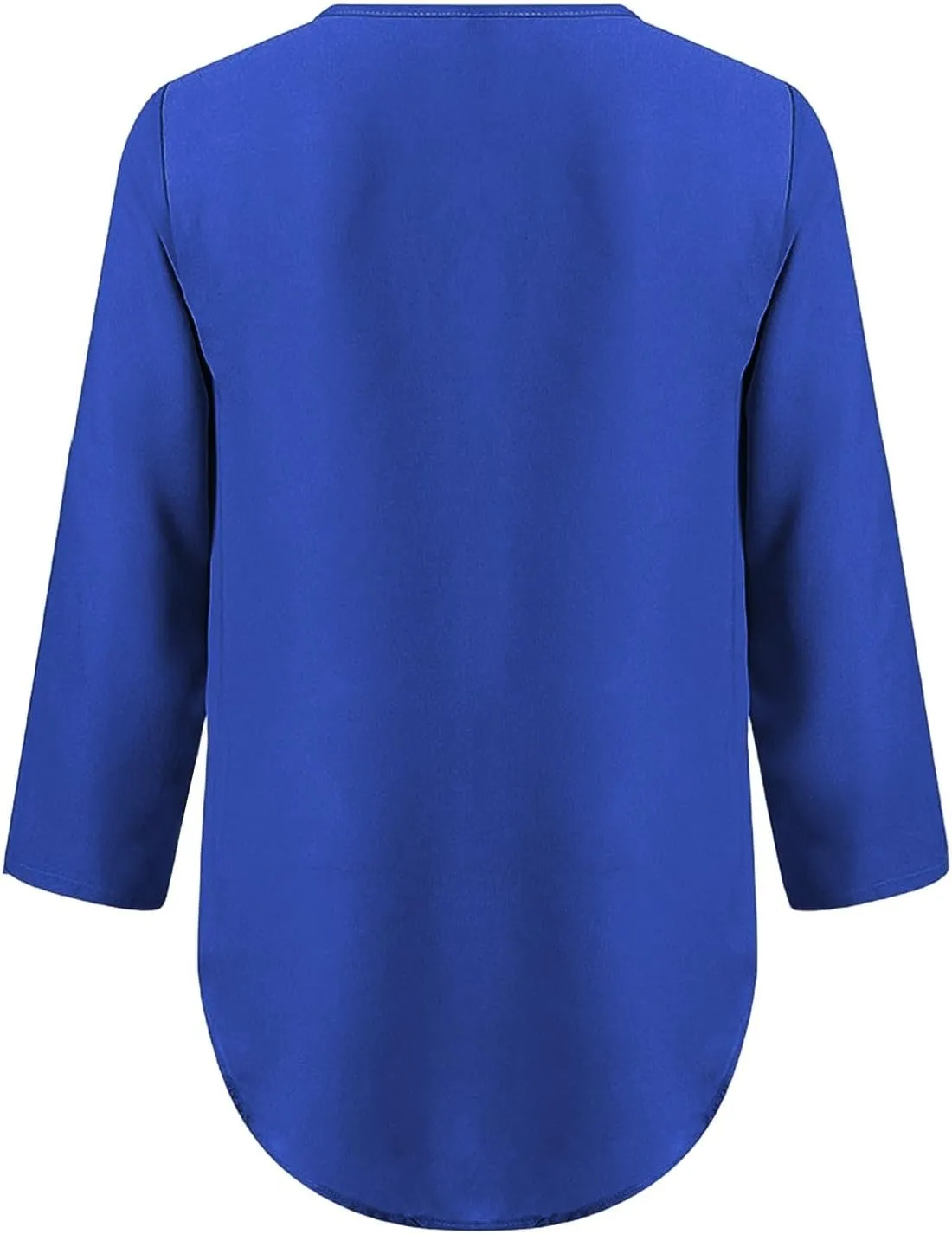 3/4 Sleeve Tops for Women 2025 Plus Size Fashion Cute Zipper V Neck Shirts Casual Loose Work Elegant Chiffon Blouses
