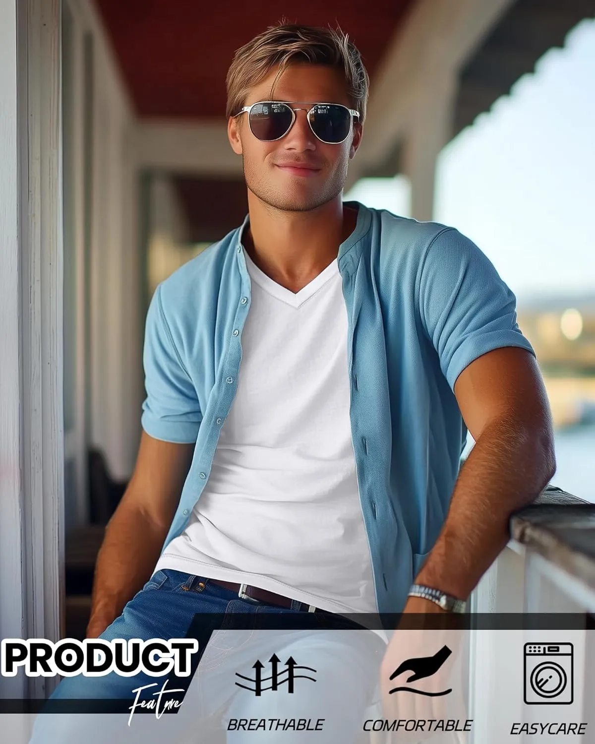 5 Pack Men's Big and Tall Shirts Casual V Neck Short Sleeve Tees Summer Cotton Basic T Shirts Multipack