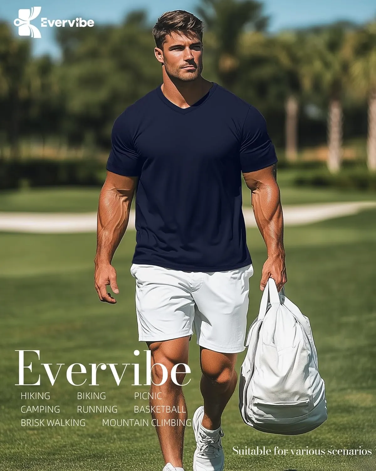5 Pack Men's Big and Tall Shirts Casual V Neck Short Sleeve Tees Summer Cotton Basic T Shirts Multipack