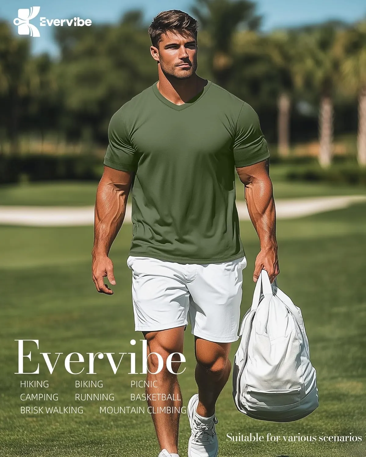 5 Pack Men's Big and Tall Shirts Casual V Neck Short Sleeve Tees Summer Cotton Basic T Shirts Multipack