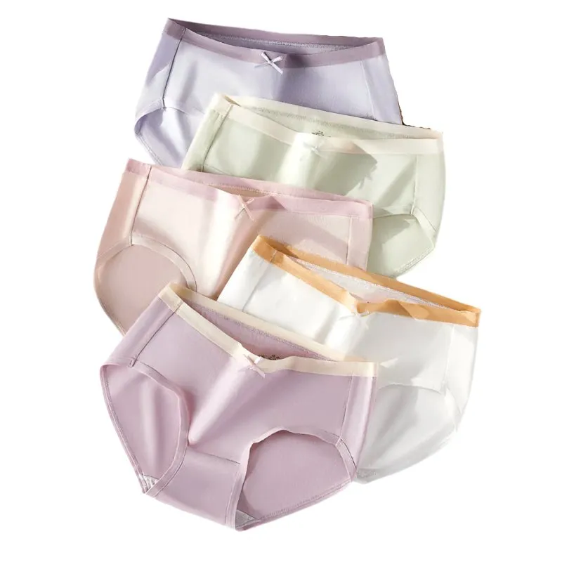5-Pack Women's Cotton Panties: Breathable, Cute Print, Soft Low Waist Briefs.