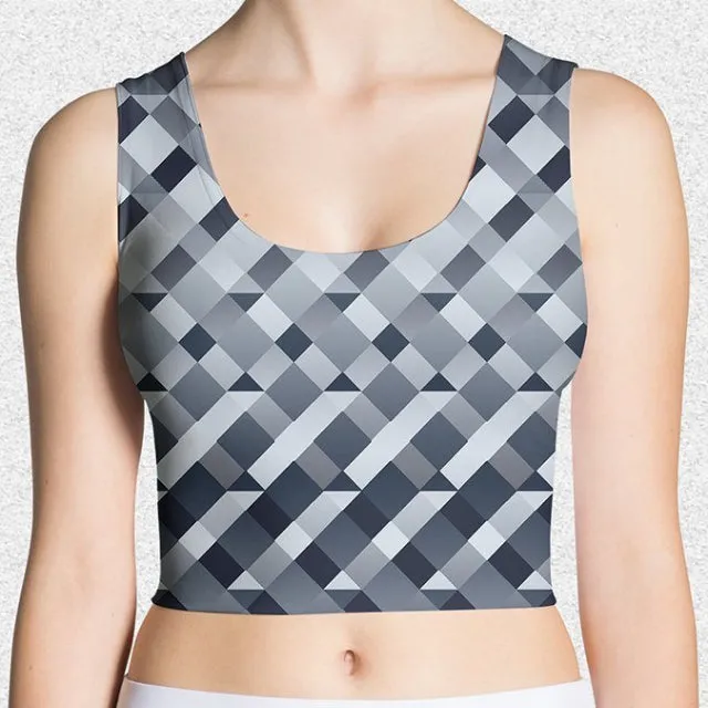 65 MCMLXV Women's Gradient Geo Diamonds Print Crop Top
