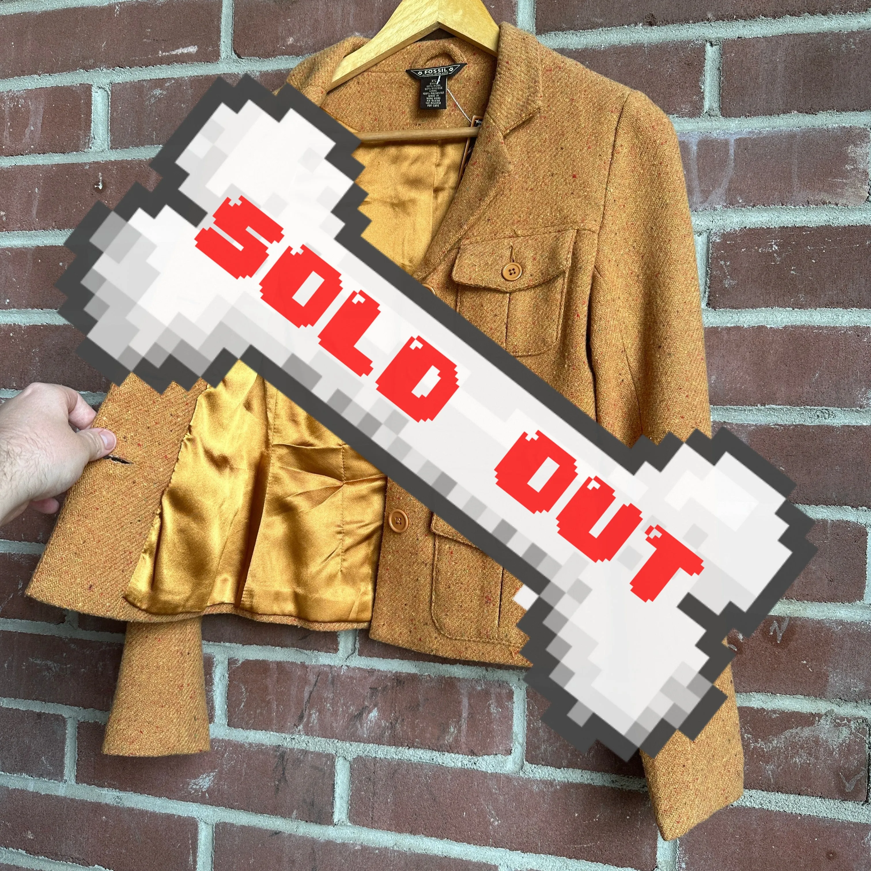90s/00s Orange Wool “Fossil” Coat
