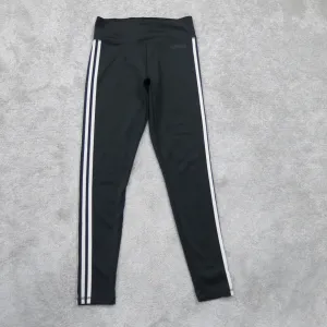 Adidas Women Track Legging Pants Low Rise Elastic Waist Climalite Black Size M