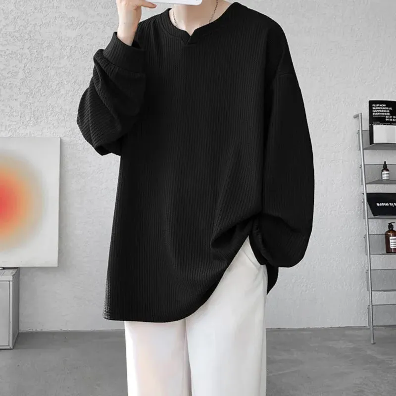 Aidase High Quality Texture Long Sleeve T shirt For Men Spring Autumn Casual Mens T-shirts Male Tops Classic Clothes Men's T-Shirts