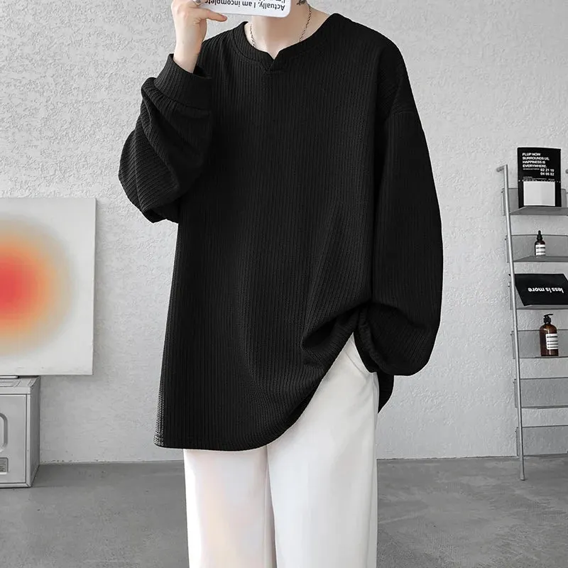 Aidase High Quality Texture Long Sleeve T shirt For Men Spring Autumn Casual Mens T-shirts Male Tops Classic Clothes Men's T-Shirts