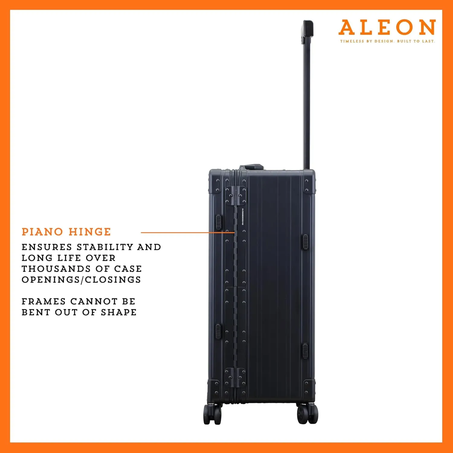 Aleon 26 Aluminum Checked Bag Hardside Luggage with Suiter, Lightweight Hardshell Suitcase w/Spinner Wheels, TSA-Approved, Heavy Duty Roller for International Travel and Business Flight, Black