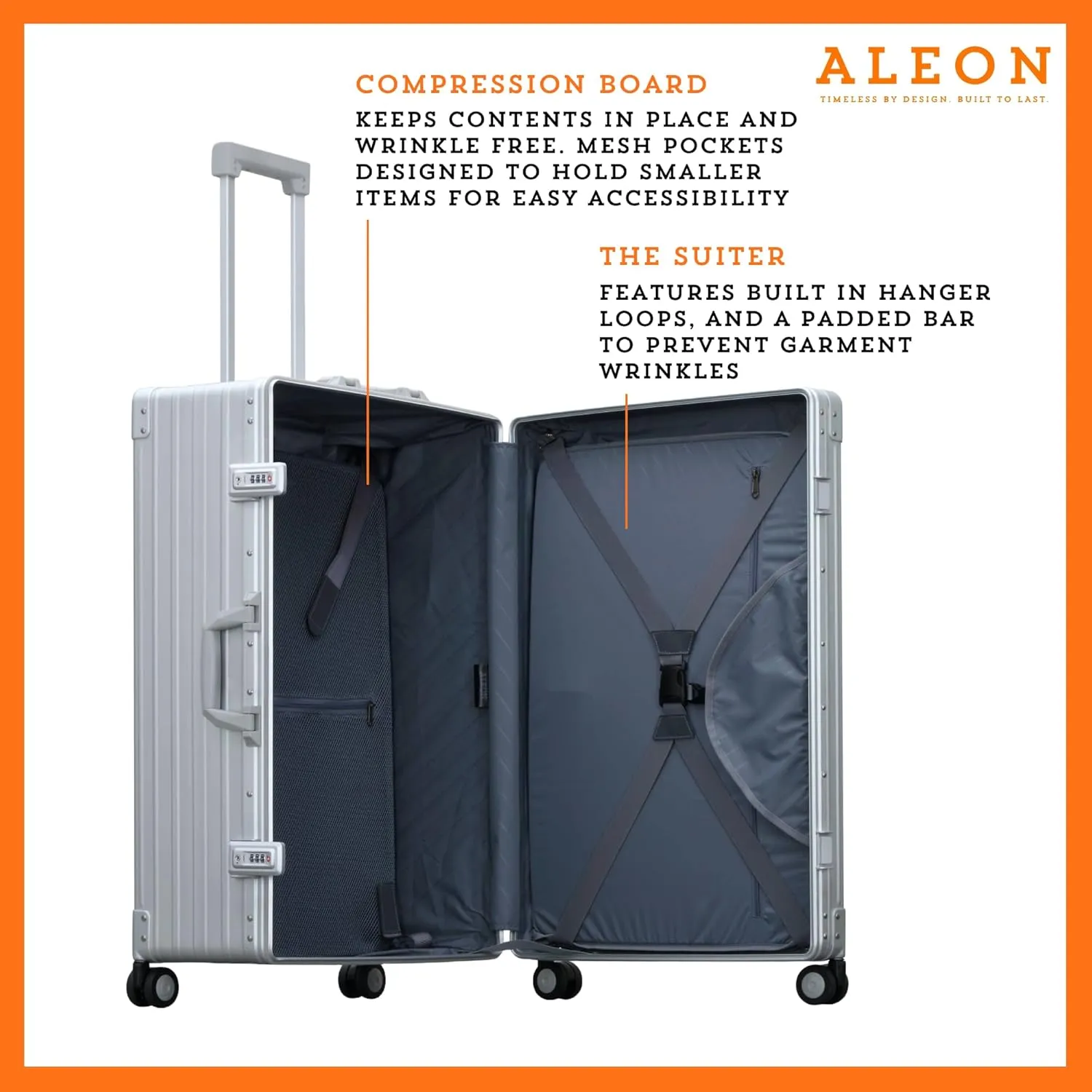 ALEON 26" Aluminum Traveler with Suiter Hardside Luggage