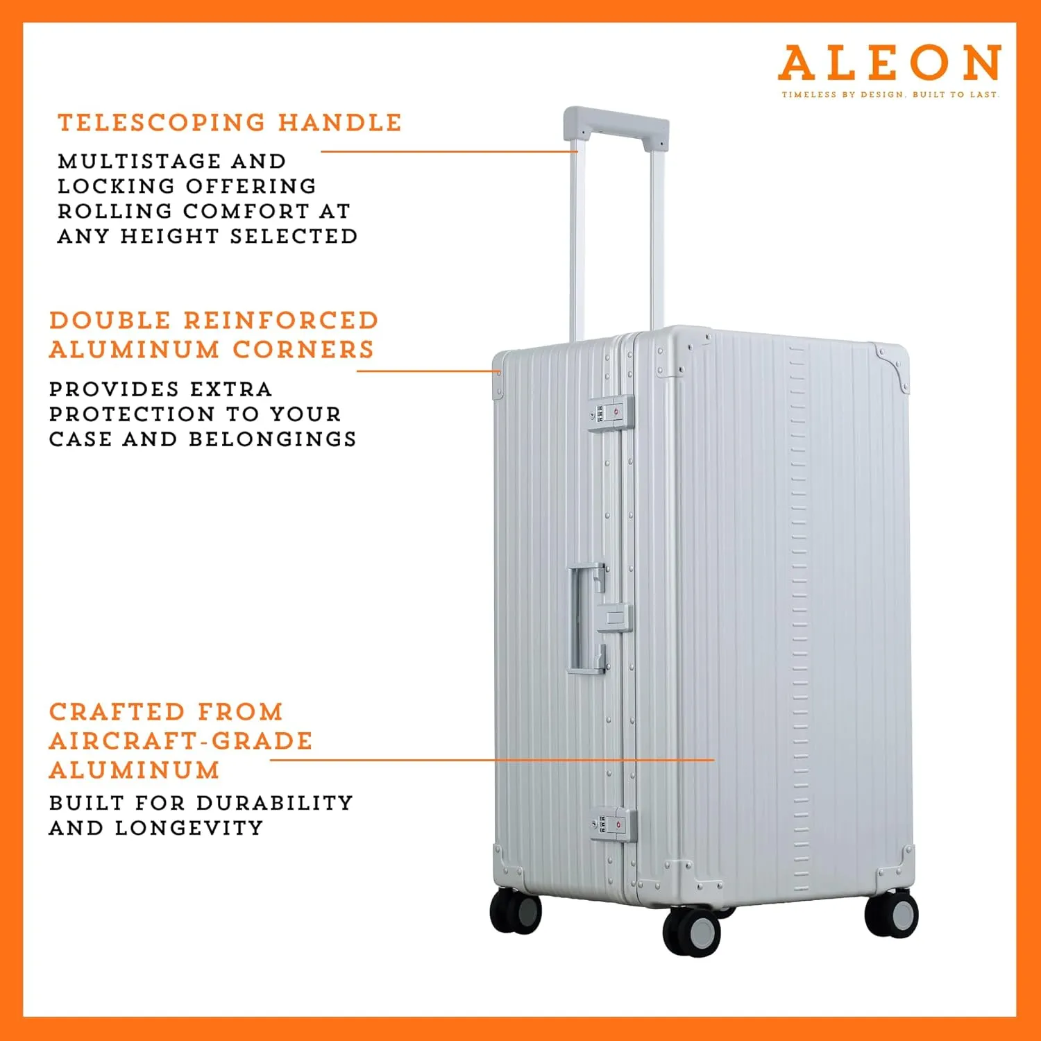ALEON 30" International Trunk Aluminum Hardside Luggage