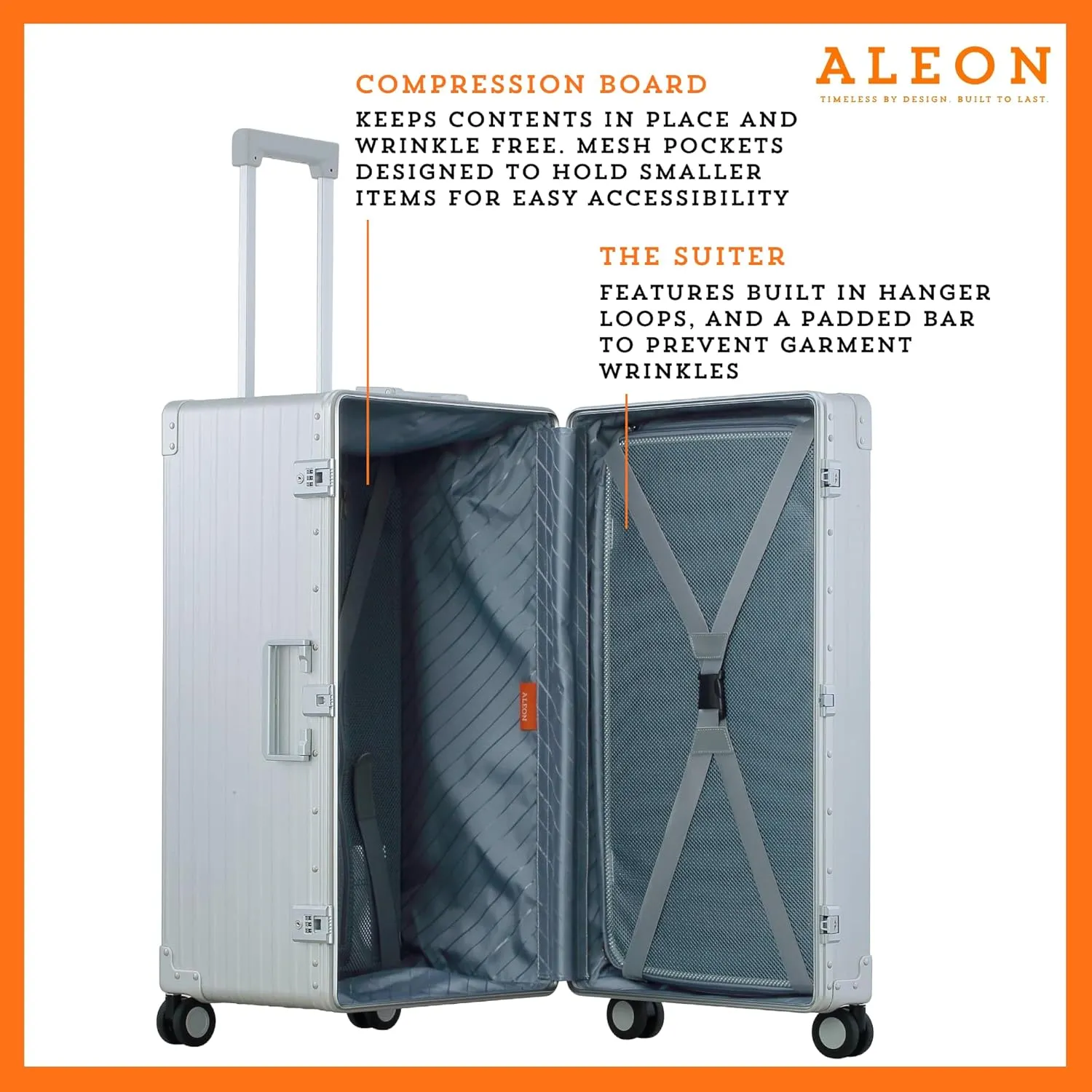 ALEON 30" International Trunk Aluminum Hardside Luggage
