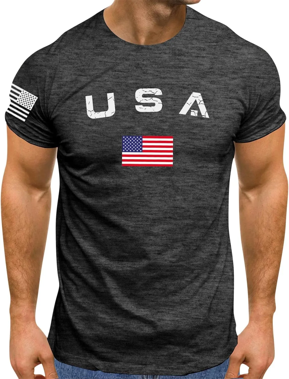 American Flag Shirt Men Fourth of July USA Patriotic Graphic America Tshirts Oversized Funny Summer Independence Day Shirt