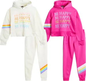 Angel Face Girls' Jogger Set - 4 Piece Fleece Pullover Hoodie Kids Clothing Set (Size: 7-16)