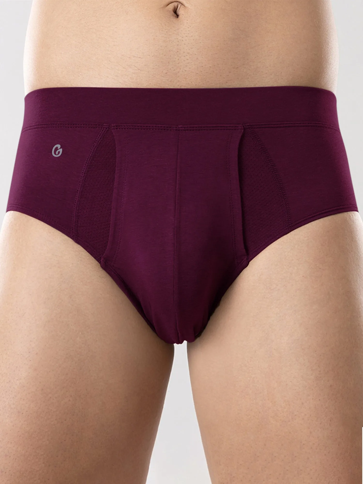 Anti Odor Cotton Tencel Cooling Brief - Plum