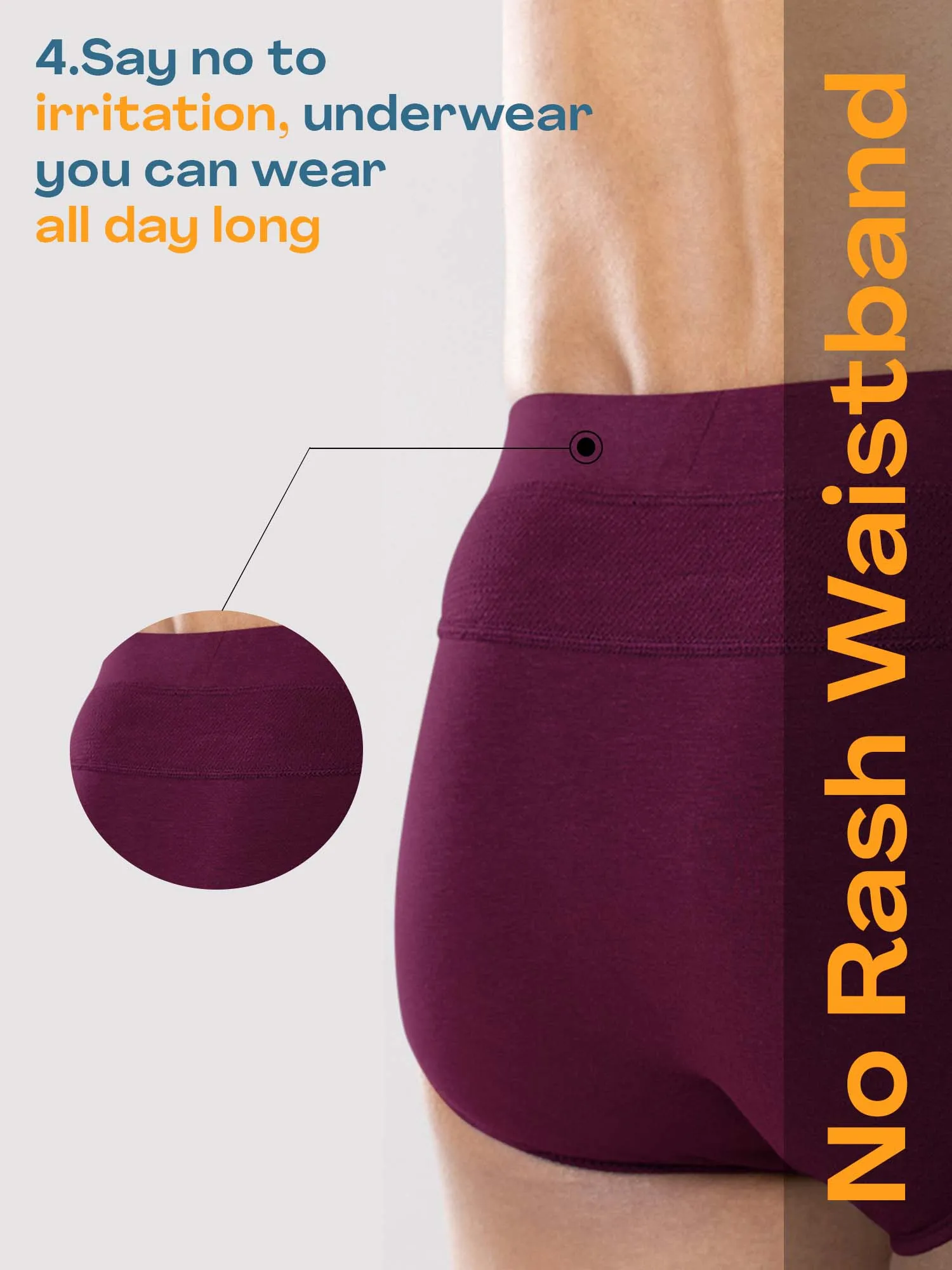 Anti Odor Cotton Tencel Cooling Brief - Plum