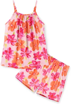 Arshiner Toddler Girl Summer Clothes 2 Piece Loose Spaghetti Strap Tank Top and Short Set Kids Clothing Sets with Pockets