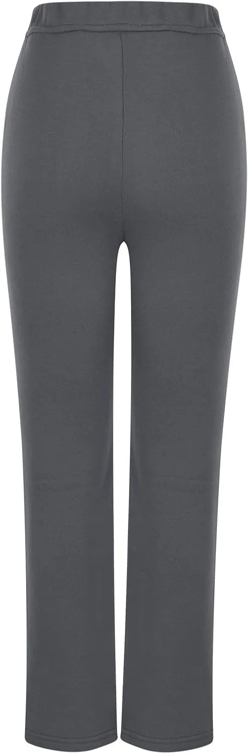 Baggy Sweatpants for Women Open Bottom Sweat Jogger Pants with Pockets Elastic Waist Athletic Lounge Travel Trouser