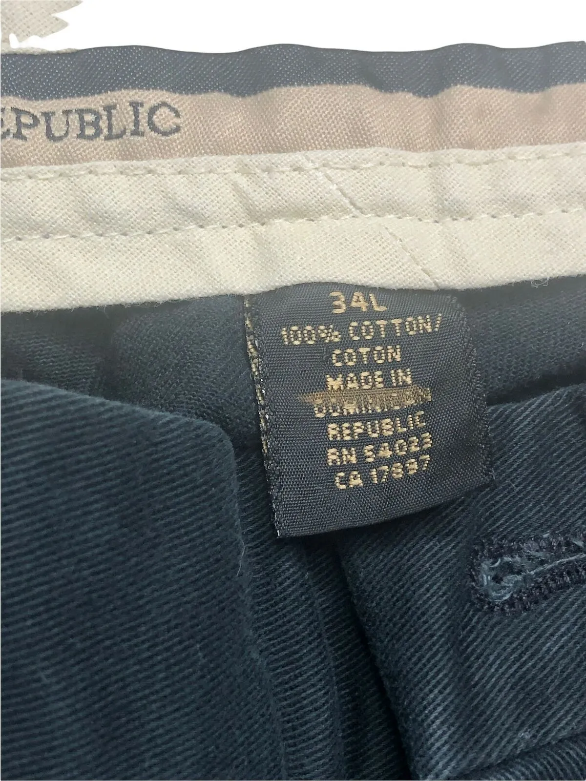 Banana Republic Heavy Cotton Chinos Pants Navy (Size: 34 x 34)