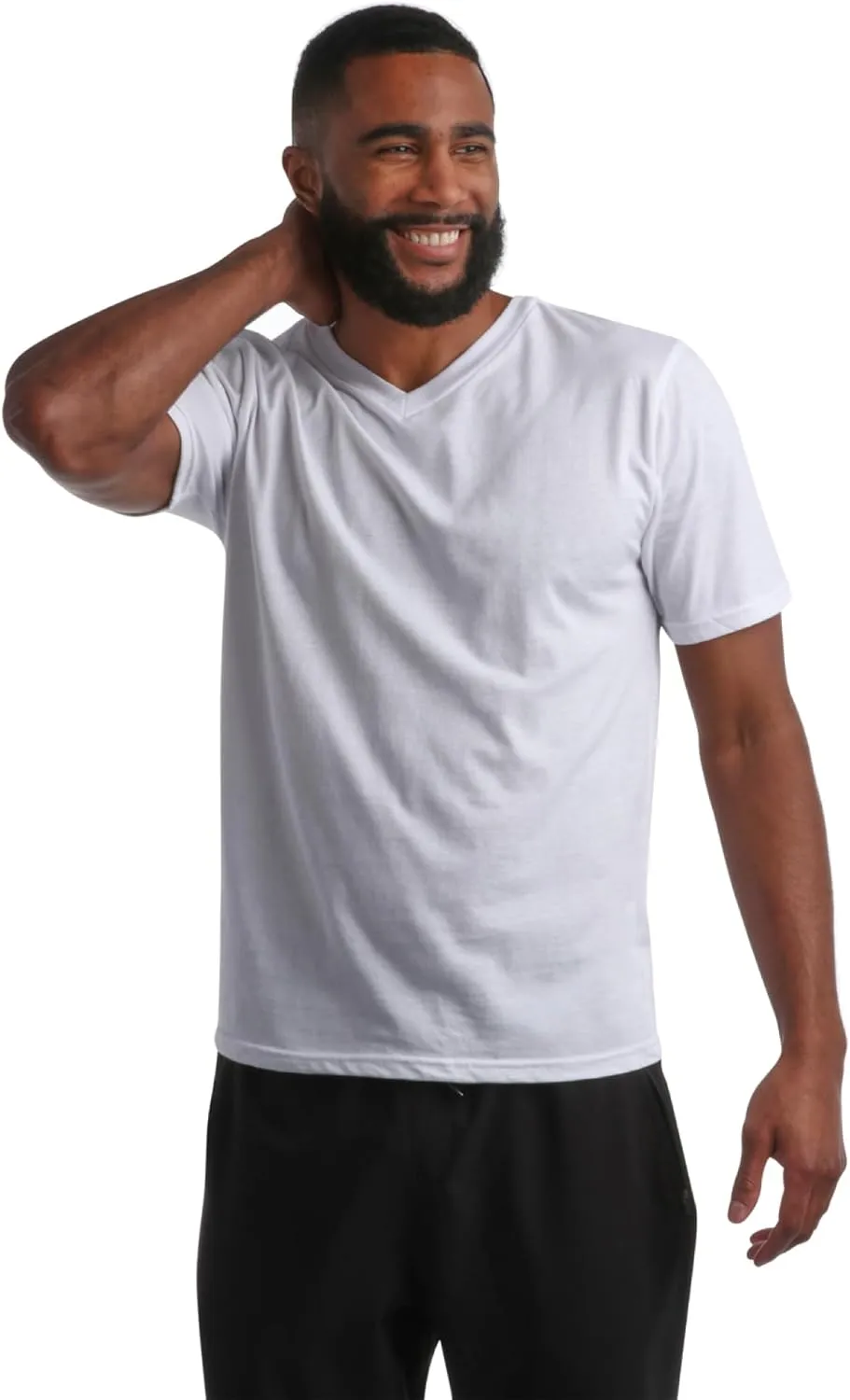 Bass Creek Outfitters Men's T-Shirt - 3 Pack Basic Crewneck and V-Neck Undershirts - Size Up for Ideal Fit (Sizes: S-XL)