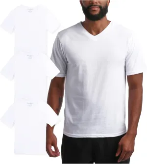 Bass Creek Outfitters Men's T-Shirt - 3 Pack Basic Crewneck and V-Neck Undershirts - Size Up for Ideal Fit (Sizes: S-XL)
