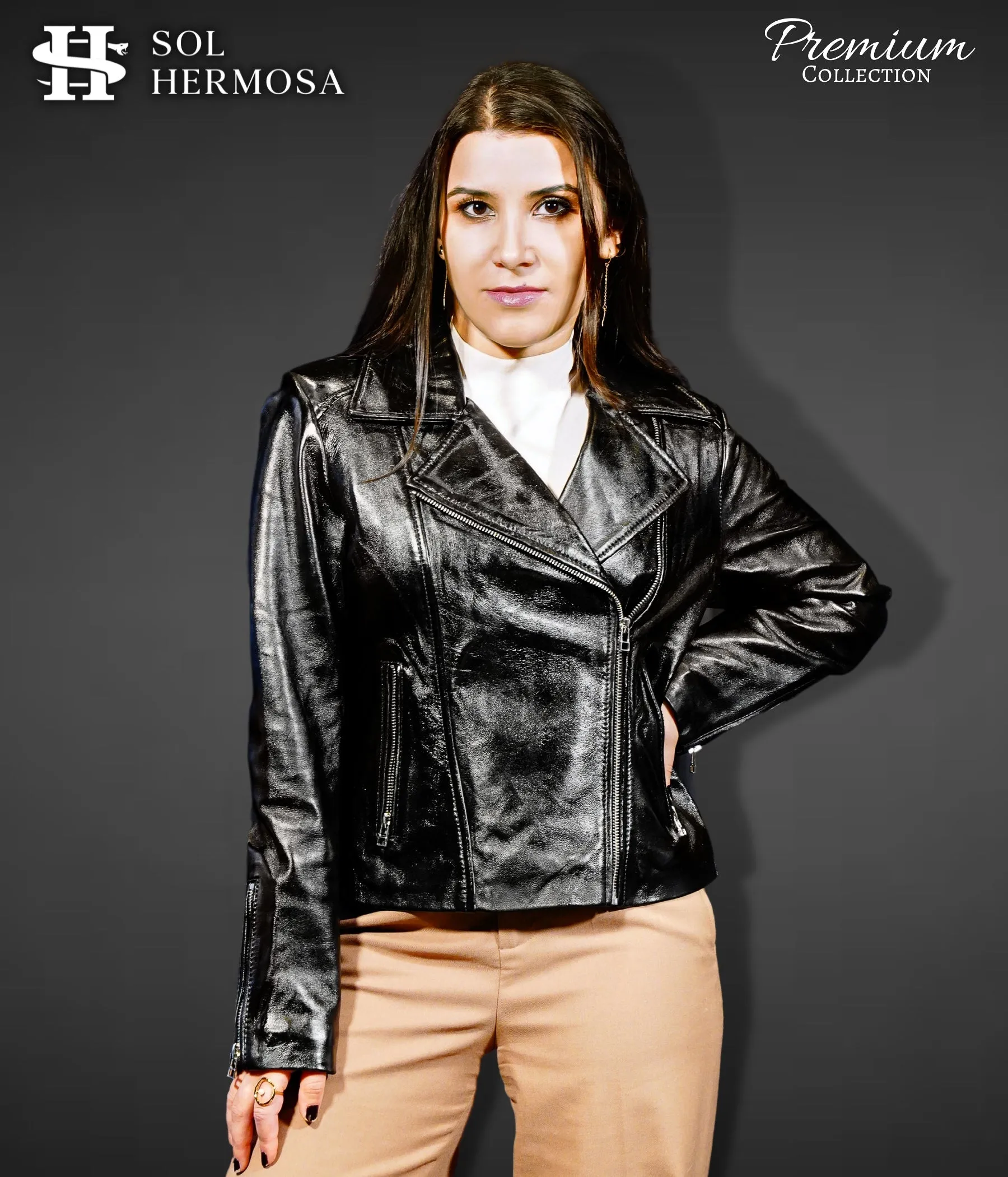 Biker Leather Jacket For Women- Athena