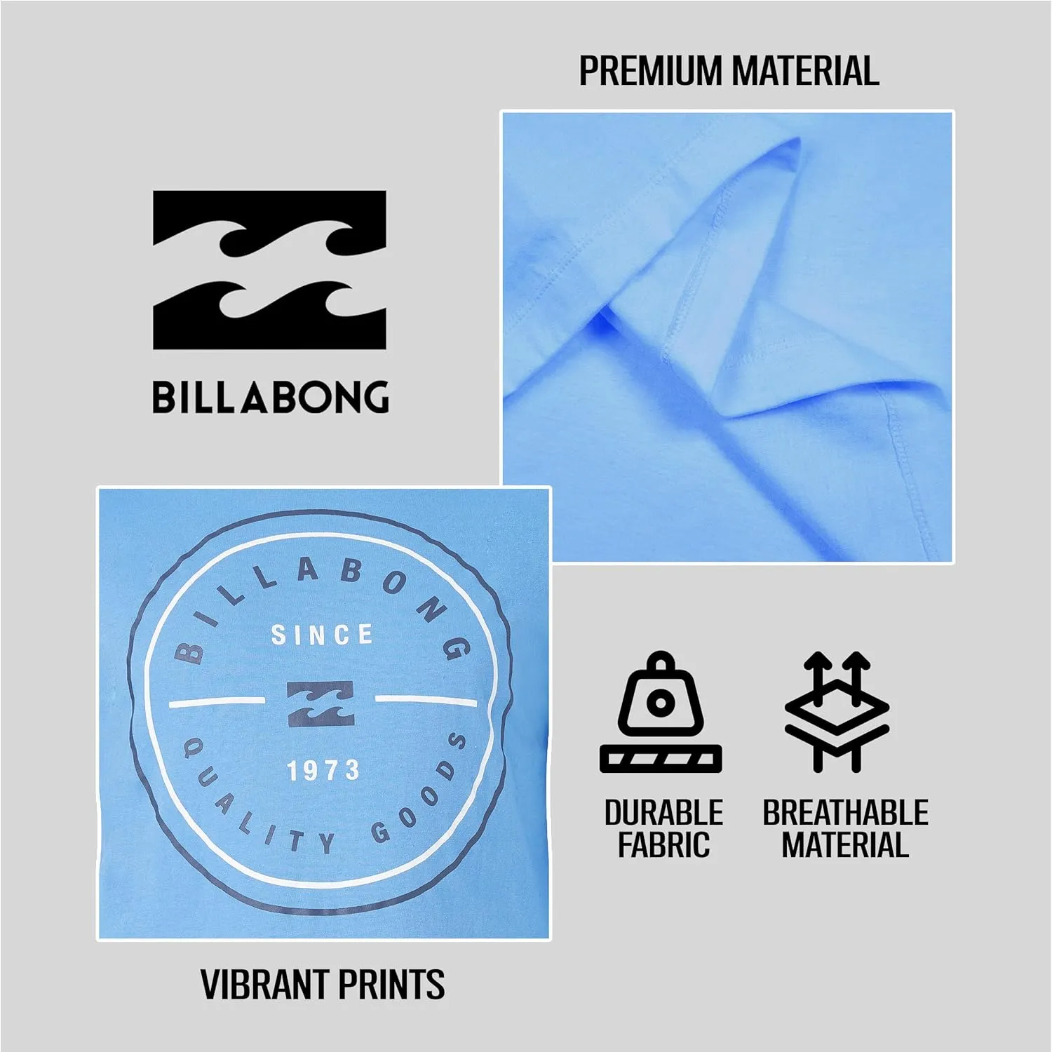 Billabong Big and Tall Long Sleeve T Shirts for Men - Cotton Graphic Tee Shirts