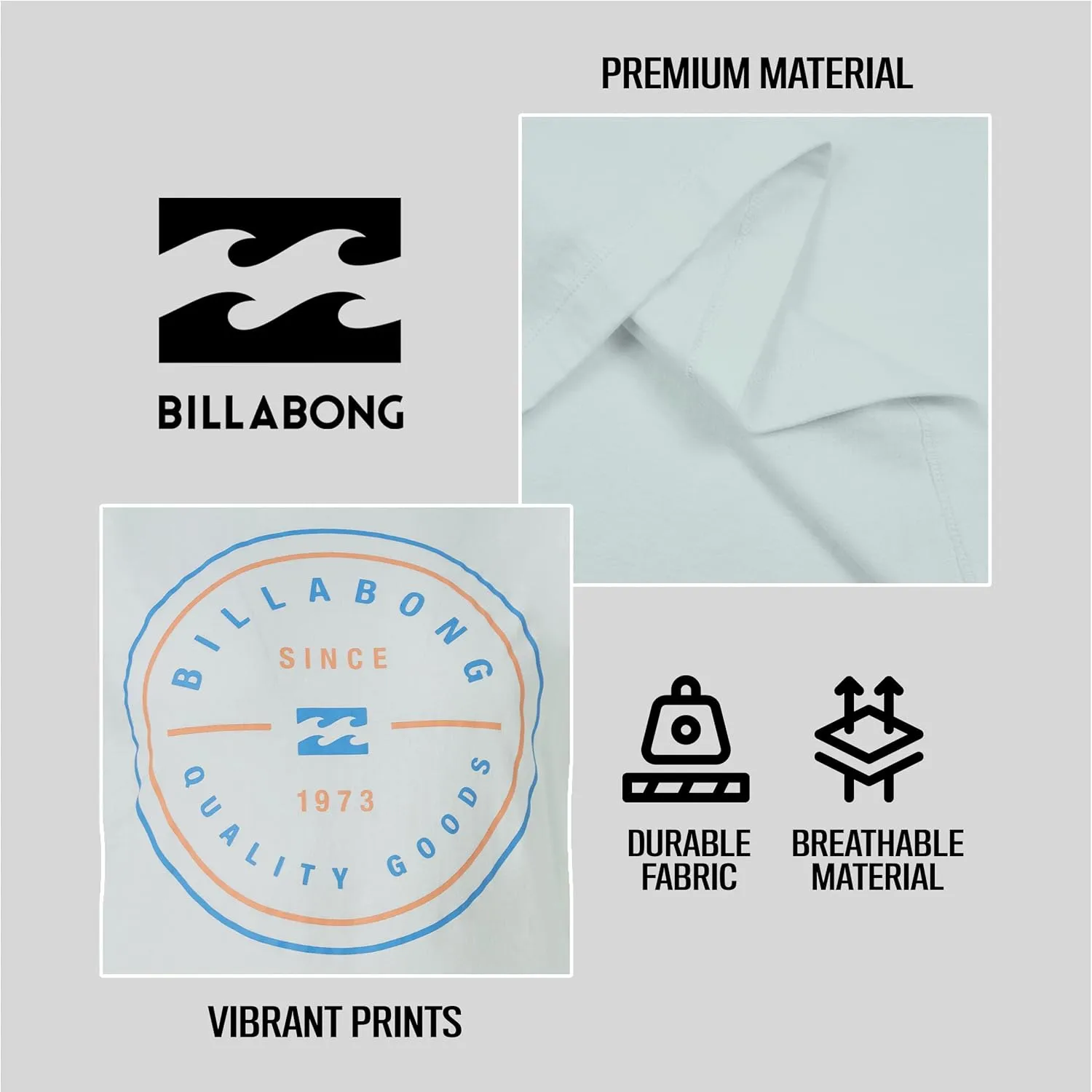 Billabong Big and Tall Long Sleeve T Shirts for Men - Cotton Graphic Tee Shirts