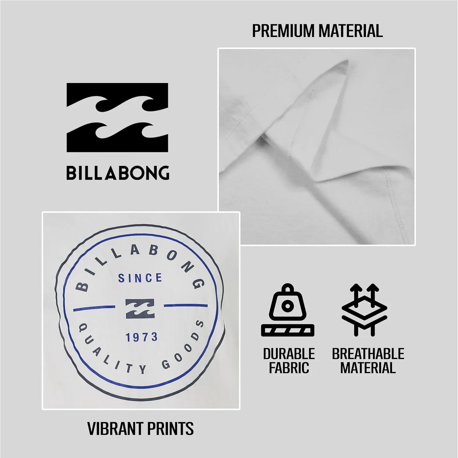 Billabong Big and Tall Long Sleeve T Shirts for Men - Cotton Graphic Tee Shirts