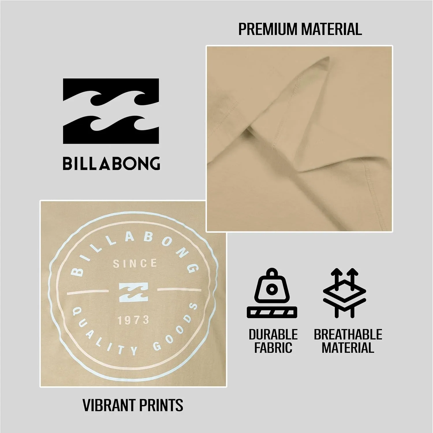Billabong Big and Tall Long Sleeve T Shirts for Men - Cotton Graphic Tee Shirts