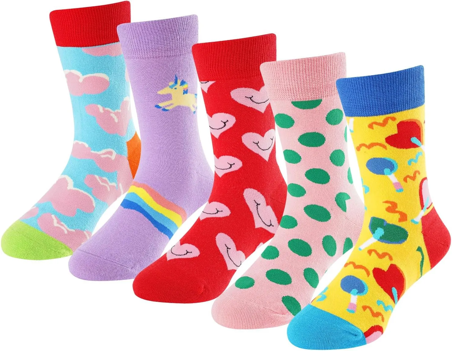 BISOUSOX Girls Socks 6-8 Years Old Unicorn Fun Crazy Novelty Funny Silly Socks for Kids Boy Girl Birthday Christmas Gift