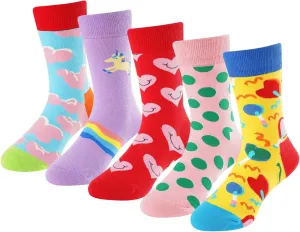 BISOUSOX Girls Socks 6-8 Years Old Unicorn Fun Crazy Novelty Funny Silly Socks for Kids Boy Girl Birthday Christmas Gift