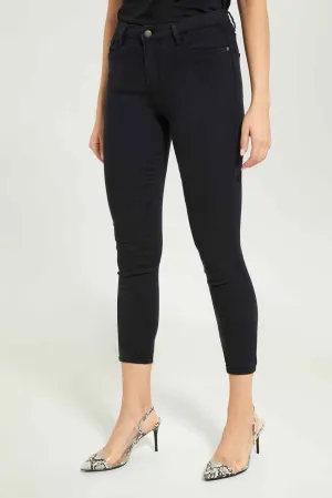 Black Skinny Mid Waist Jeans