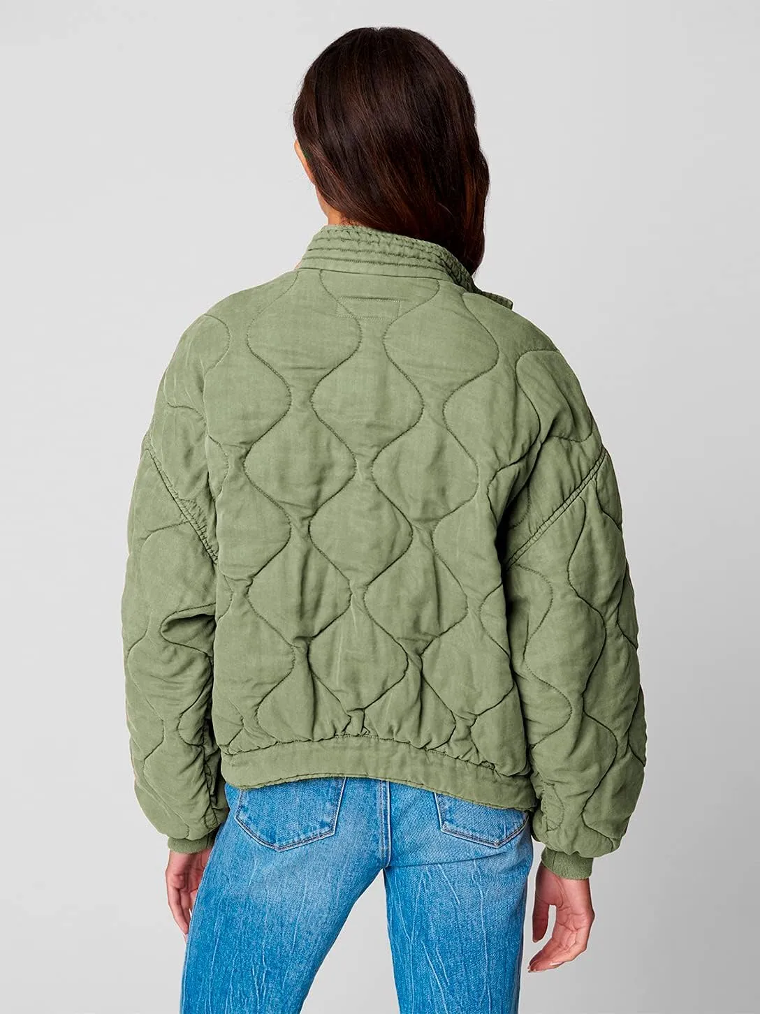 [BLANKNYC] Womens Luxury Clothing Tencel Drop Shoulder Quilted Jacket