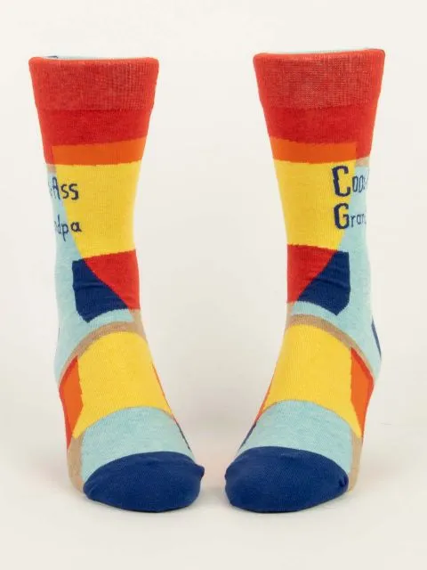 Blue Q - Men's Crew Socks, Cool Ass Grandpa