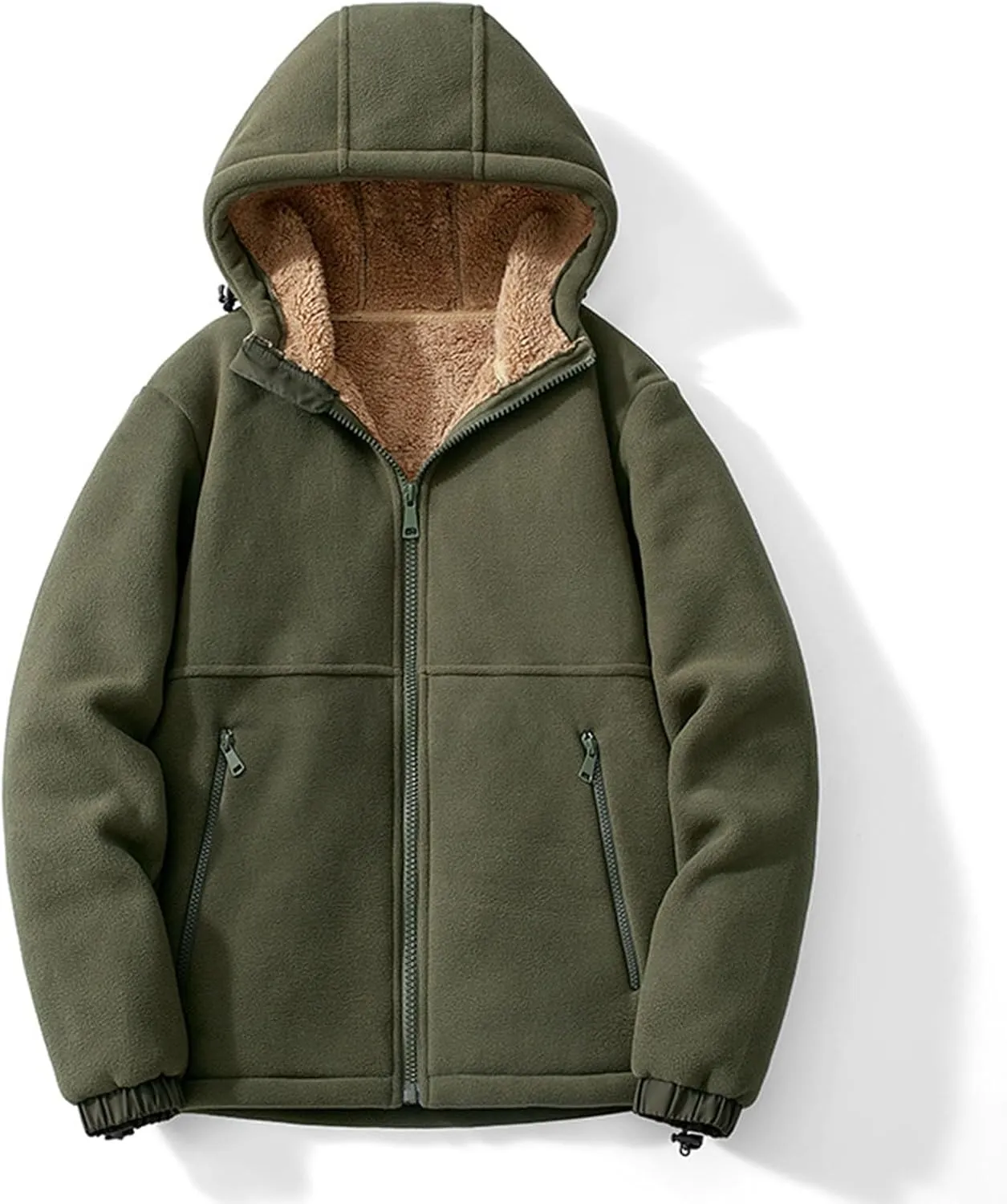 Boys Winter Coat Fleece Warm Sherpa Lined Zip Up Hooded Jackets Plus Size Thicken Long Sleeve Hoodies With Pockets