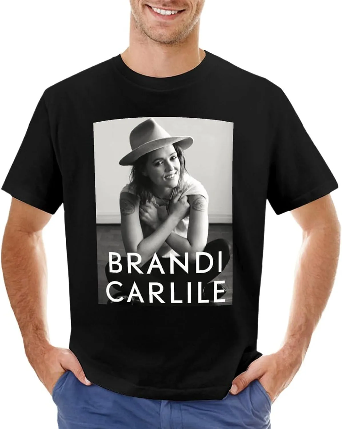 Brandi Music Carlile Men'S T-Shirts Classic Crewneck Casual Short Shirt Cotton Teens Tee Tops