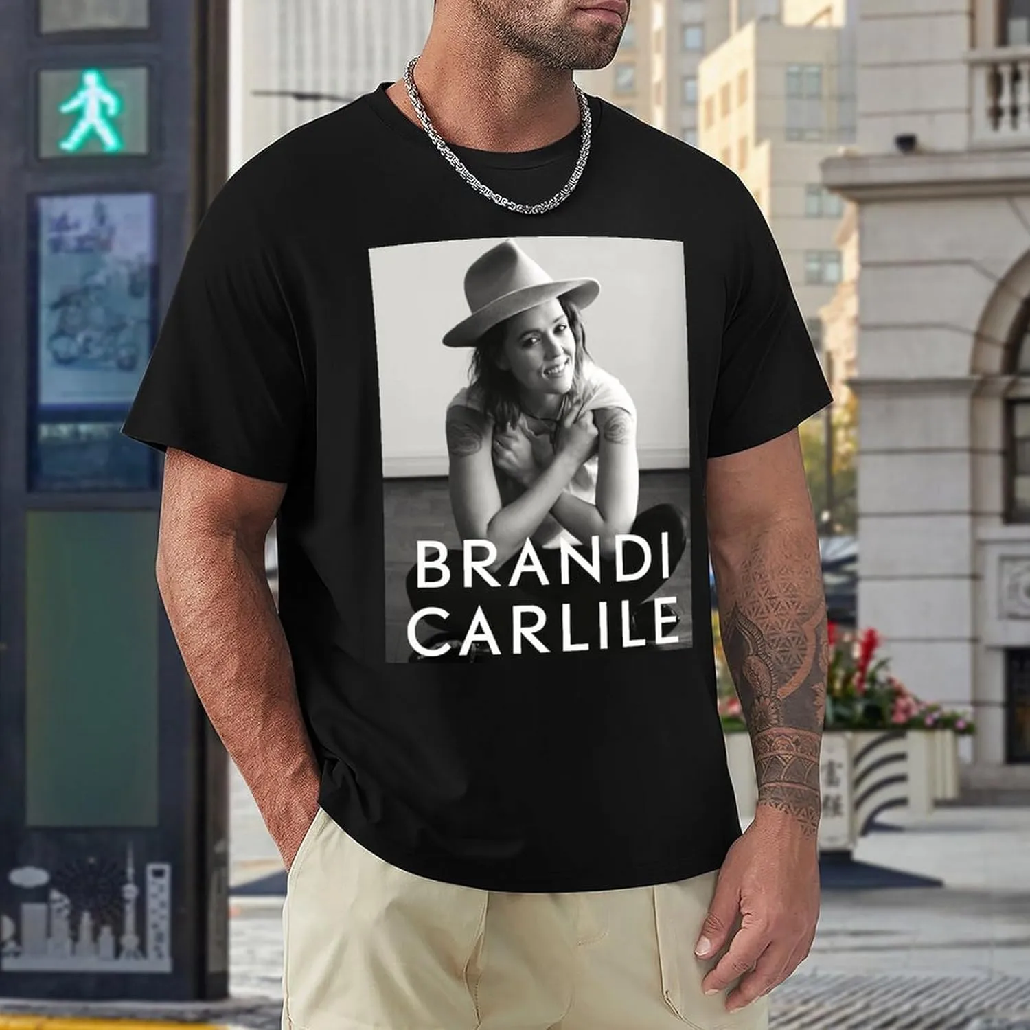 Brandi Music Carlile Men'S T-Shirts Classic Crewneck Casual Short Shirt Cotton Teens Tee Tops