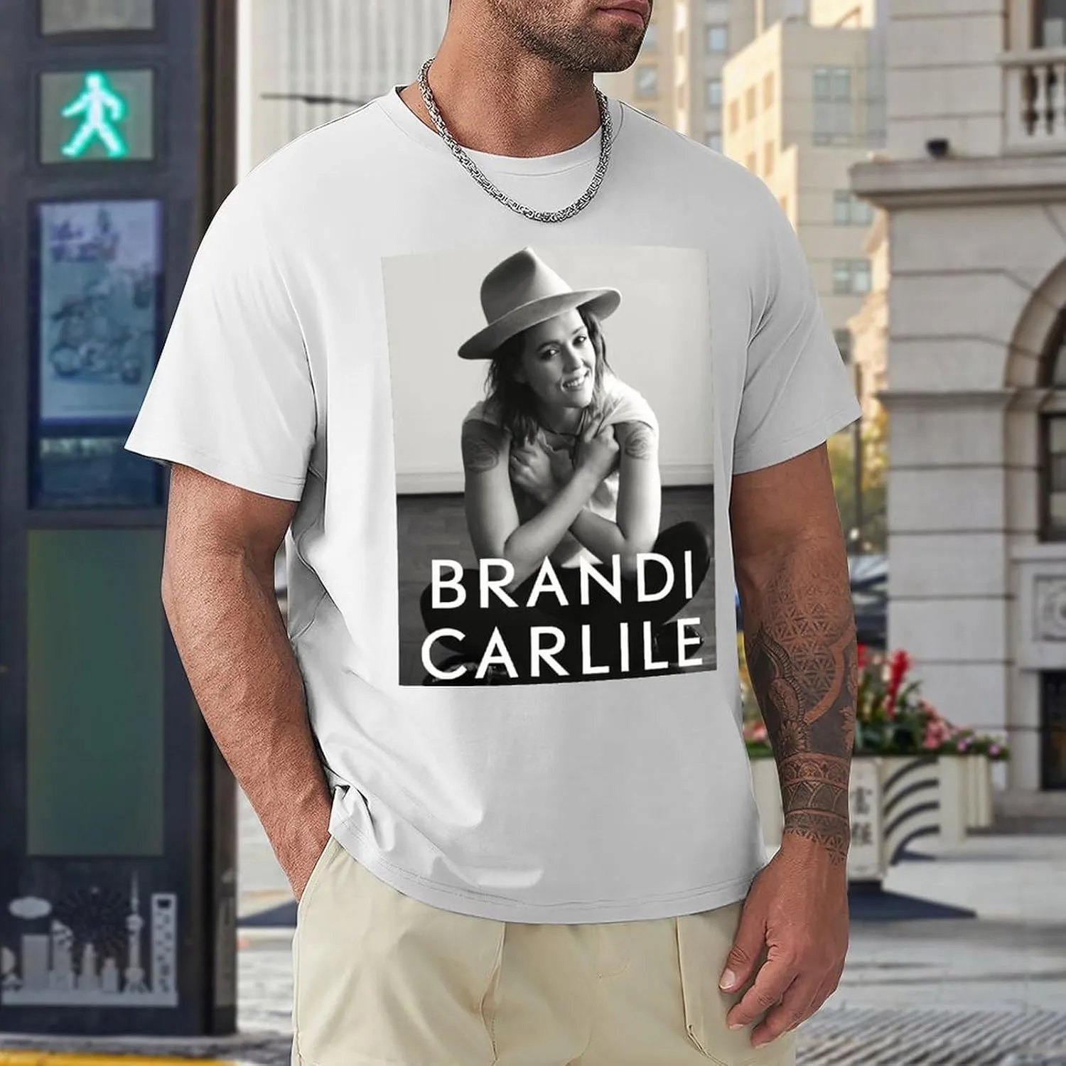 Brandi Music Carlile Men'S T-Shirts Classic Crewneck Casual Short Shirt Cotton Teens Tee Tops