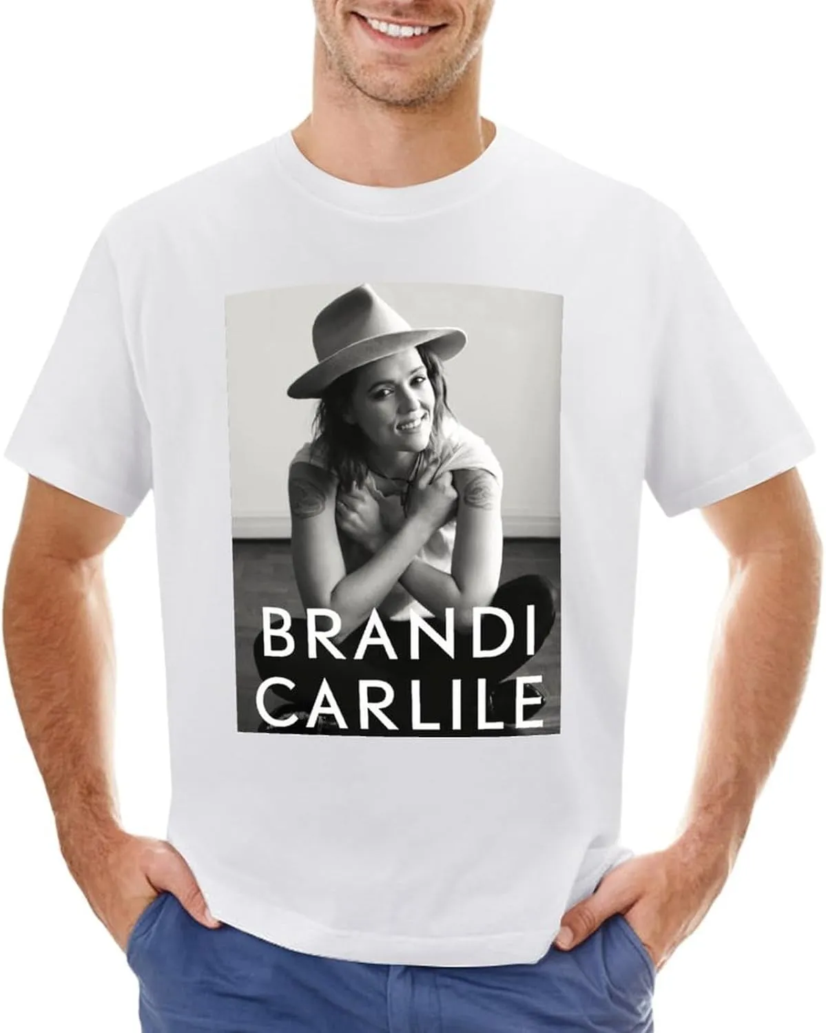 Brandi Music Carlile Men'S T-Shirts Classic Crewneck Casual Short Shirt Cotton Teens Tee Tops