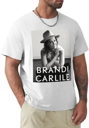 Brandi Music Carlile Men'S T-Shirts Classic Crewneck Casual Short Shirt Cotton Teens Tee Tops